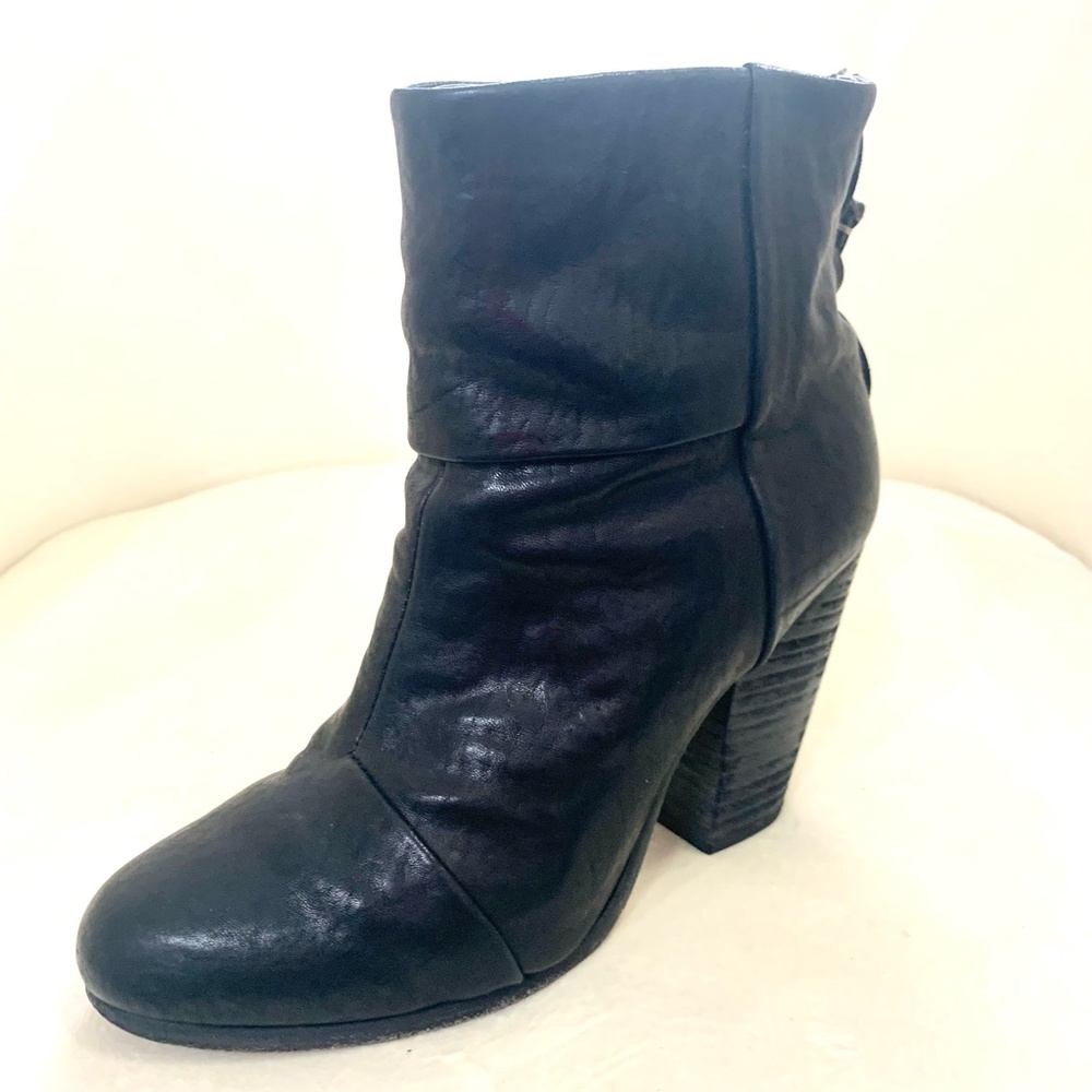 RAG & BONE Like NEW!! Classic Newbury Leather Bootie Shiny Black - Picture 8 of 12